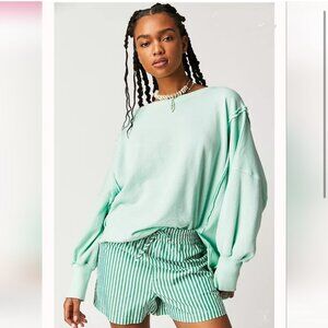 Free People Camden Pullover Sweatshirt in Honey Dew